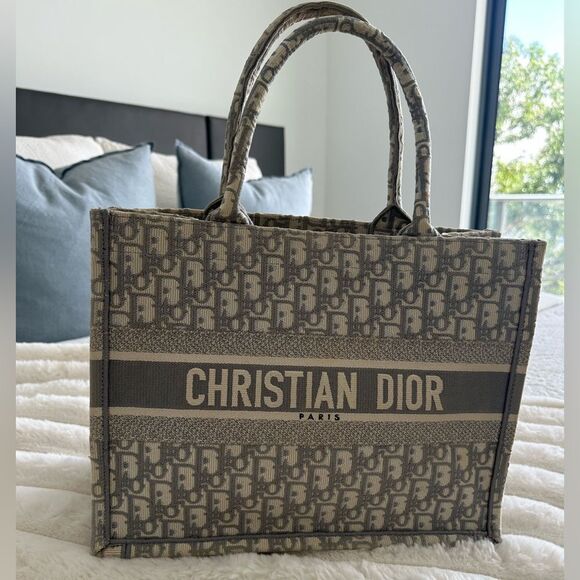 Christian Dior Medium Grey Monogram Book Tote - Picture 1 of 15